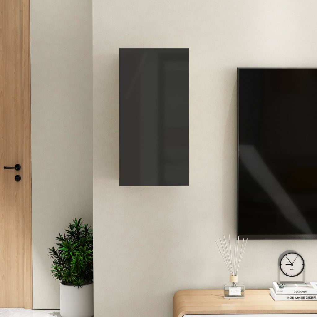 TV-taso korkeakiilto musta 30,5x30x60 cm - Sisustajankoti.fi