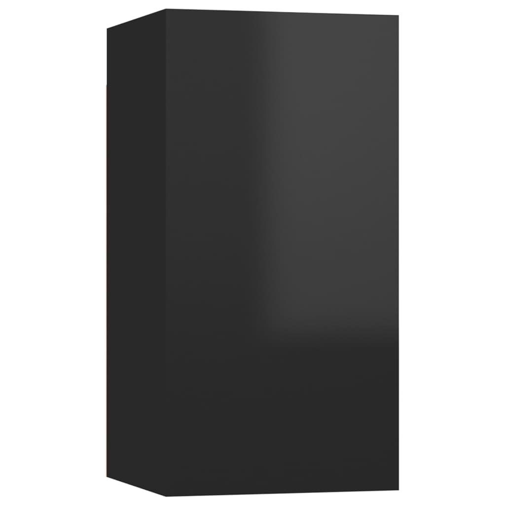 TV-tasot 2 kpl korkeakiilto musta 30,5x30x60 cm - Sisustajankoti.fi