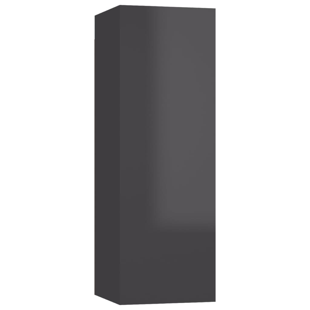 TV-tasot 2 kpl korkeakiilto harmaa 30,5x30x90 cm - Sisustajankoti.fi