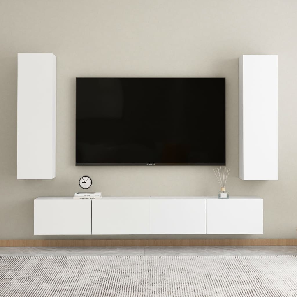 TV-taso valkoinen 30,5x30x110 cm - Sisustajankoti.fi