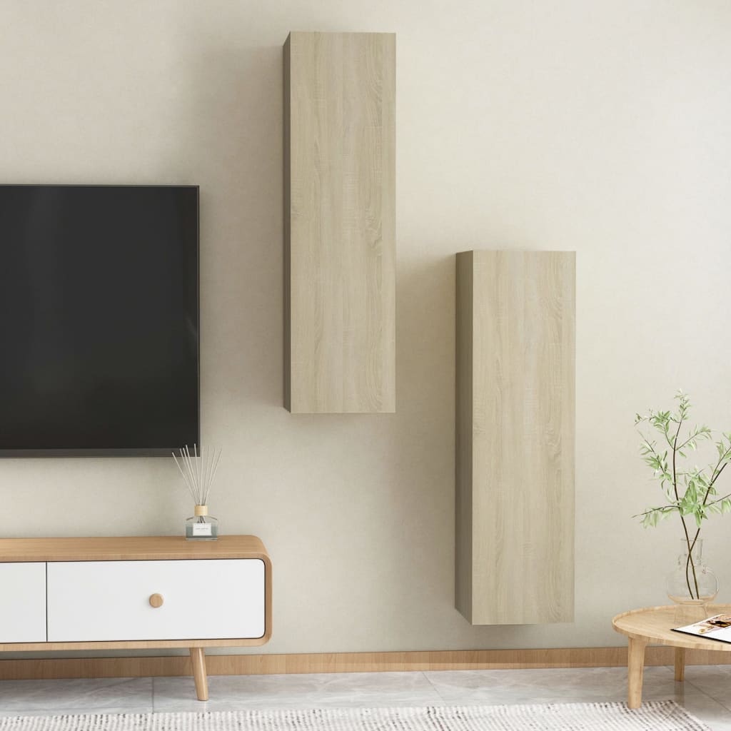 TV-tasot 2 kpl Sonoma-tammi 30,5x30x110 cm - Sisustajankoti.fi