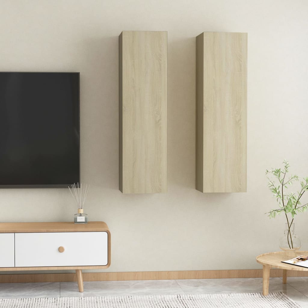 TV-tasot 2 kpl Sonoma-tammi 30,5x30x110 cm - Sisustajankoti.fi