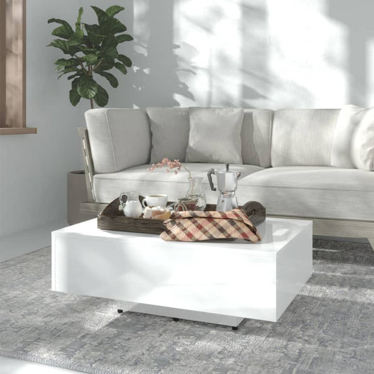 Sohvapöytä korkeakiilto valkoinen 85x55x31 cm - Sisustajankoti.fi