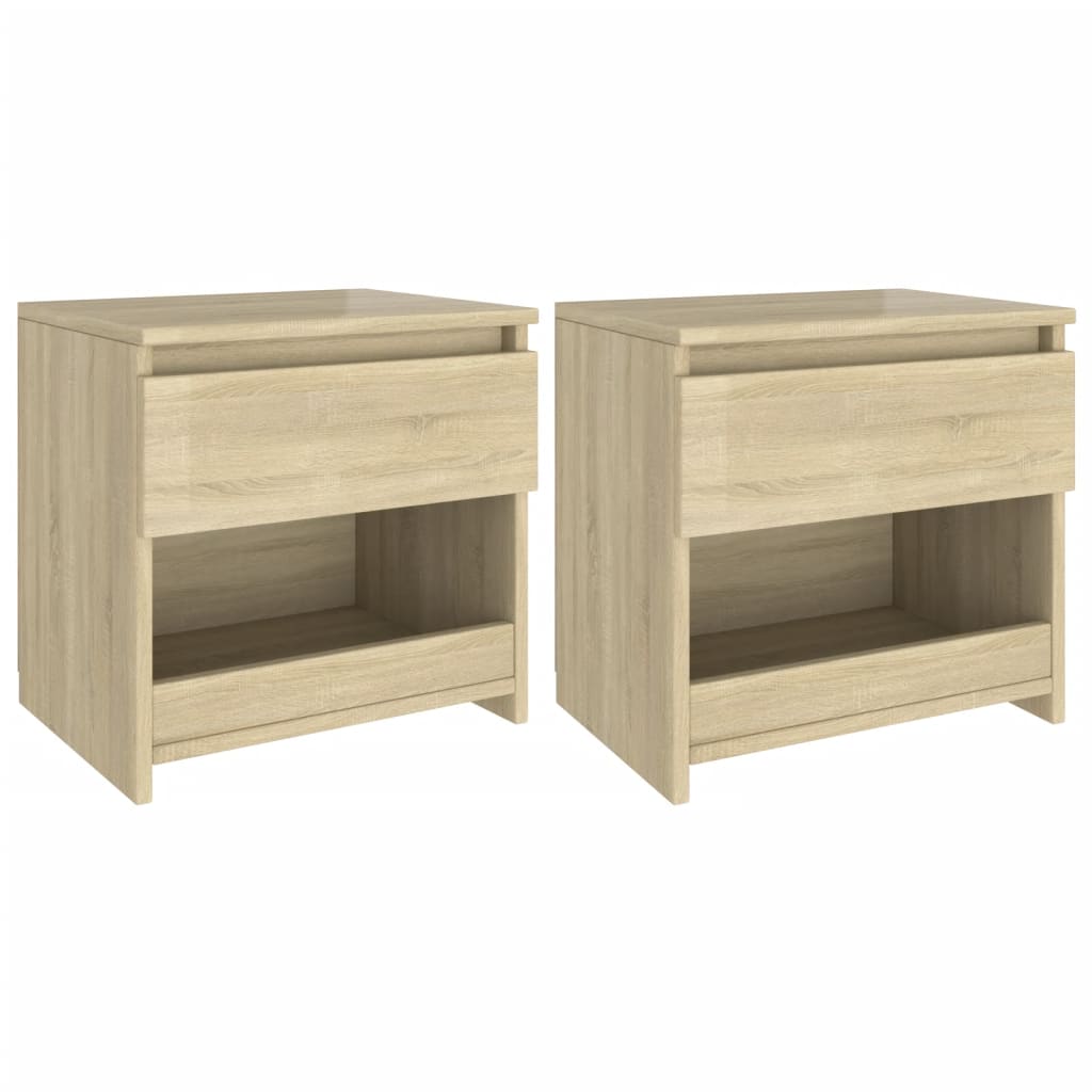 Yöpöydät 2 kpl Sonoma tammi 40x30x39 cm lastulevy - Sisustajankoti.fi
