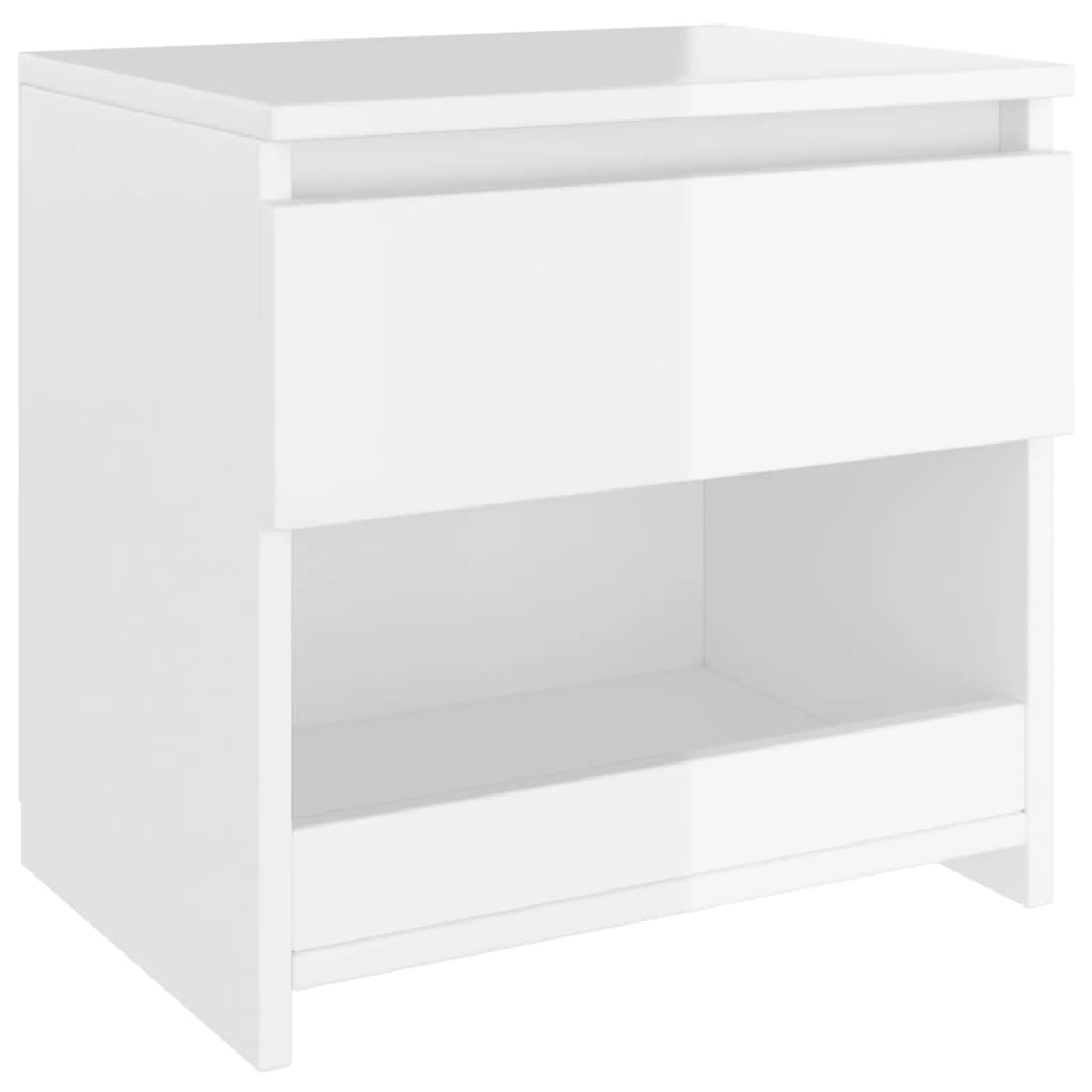 Yöpöydät 2 kpl korkeakiilto valkoinen 40x30x39 cm lastulevy - Sisustajankoti.fi