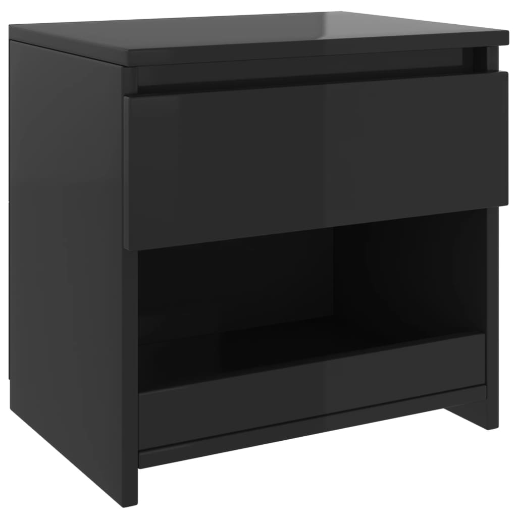 Yöpöytä korkeakiilto musta 40x30x39 cm lastulevy - Sisustajankoti.fi