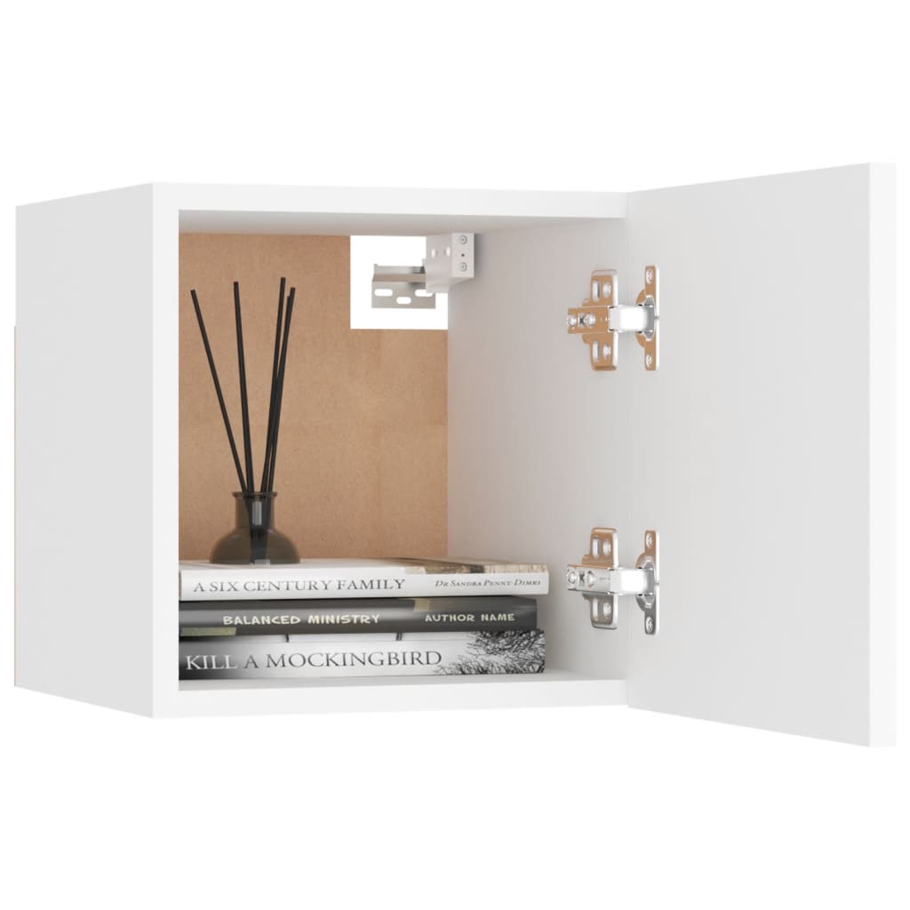 Seinäkiinnitettävät TV-tasot 2 kpl valkoinen 30,5x30x30 cm - Sisustajankoti.fi