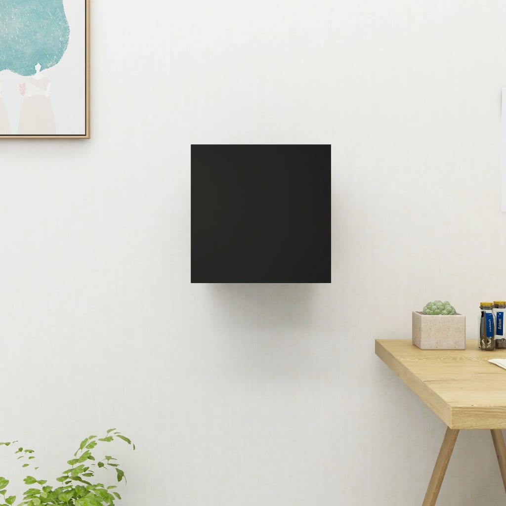 Seinäkiinnitettävä TV-taso musta 30,5x30x30 cm - Sisustajankoti.fi