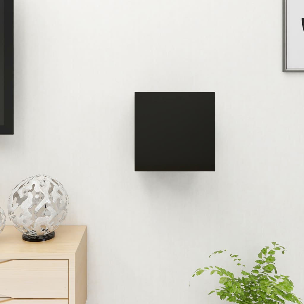 Seinäkiinnitettävä TV-taso musta 30,5x30x30 cm - Sisustajankoti.fi