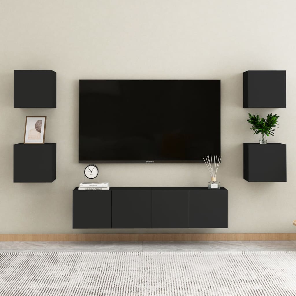 Seinäkiinnitettävä TV-taso musta 30,5x30x30 cm - Sisustajankoti.fi