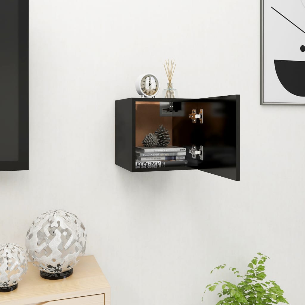 Seinäkiinnitettävä TV-taso musta 30,5x30x30 cm - Sisustajankoti.fi