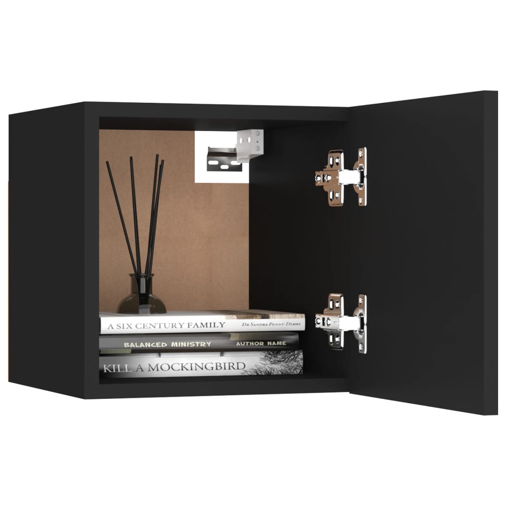 Seinäkiinnitettävät TV-tasot 2 kpl musta 30,5x30x30cm - Sisustajankoti.fi