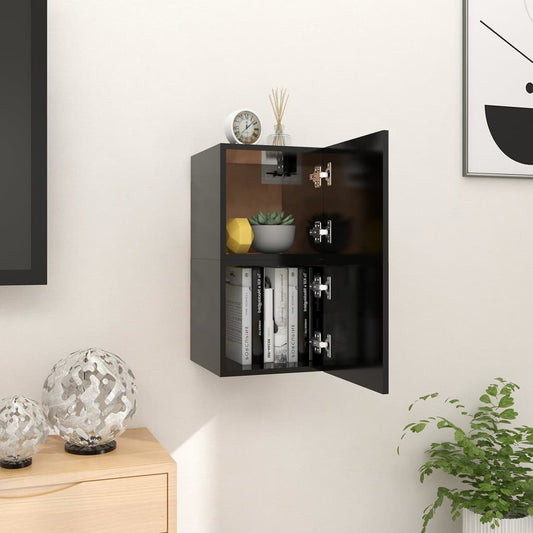Seinäkiinnitettävät TV-tasot 2 kpl musta 30,5x30x30cm - Sisustajankoti.fi