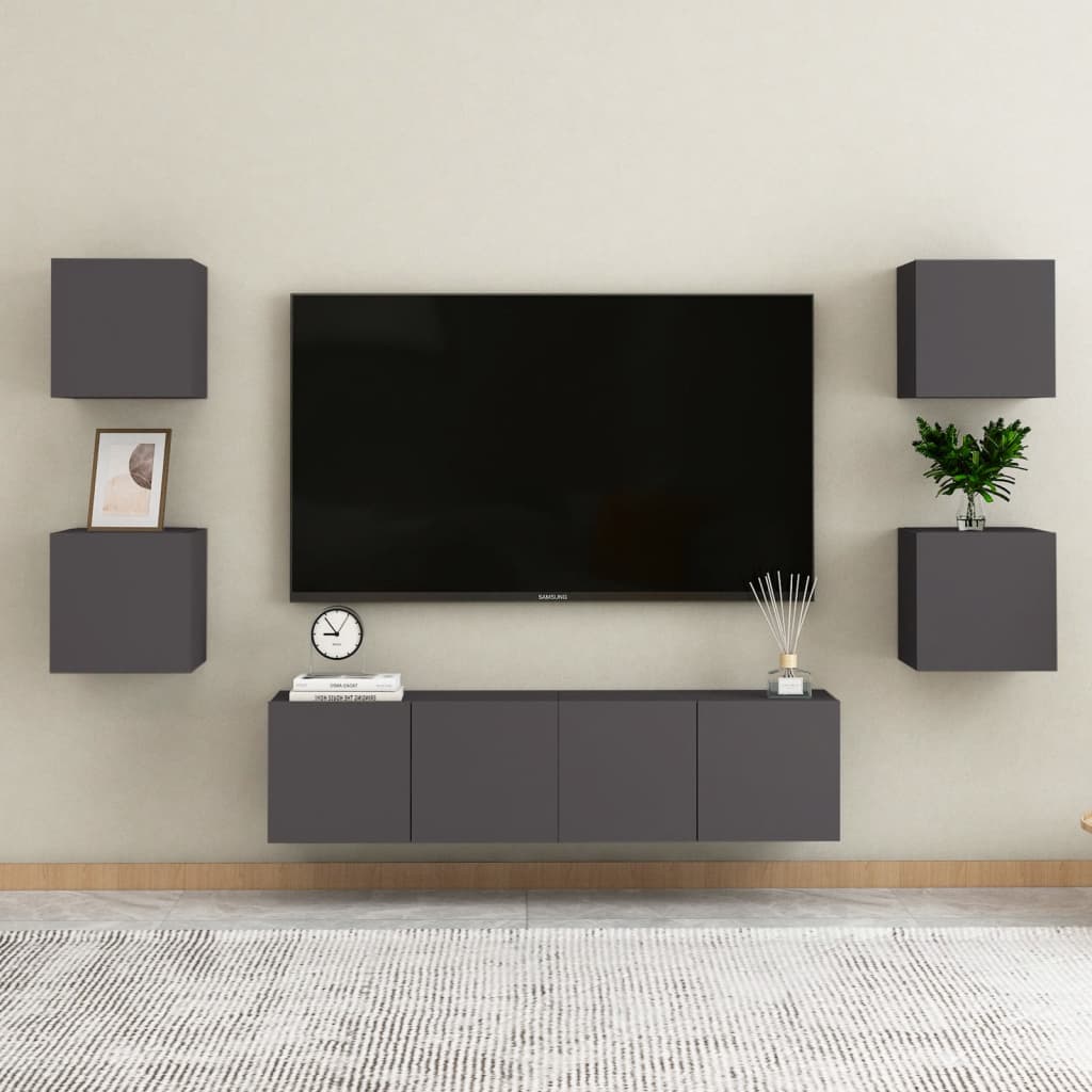 Seinäkiinnitettävät TV-tasot 2 kpl harmaa 30,5x30x30 cm - Sisustajankoti.fi