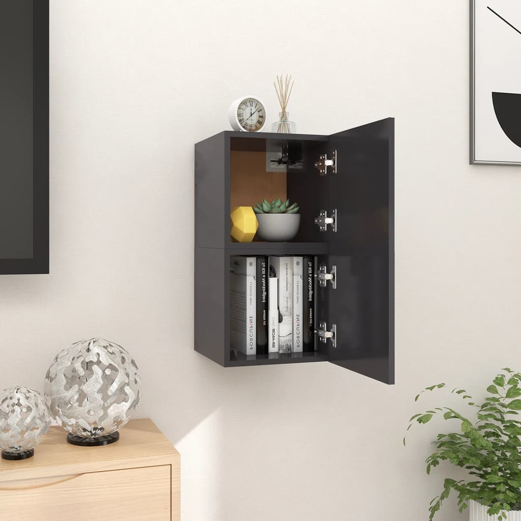 Seinäkiinnitettävät TV-tasot 2 kpl harmaa 30,5x30x30 cm - Sisustajankoti.fi