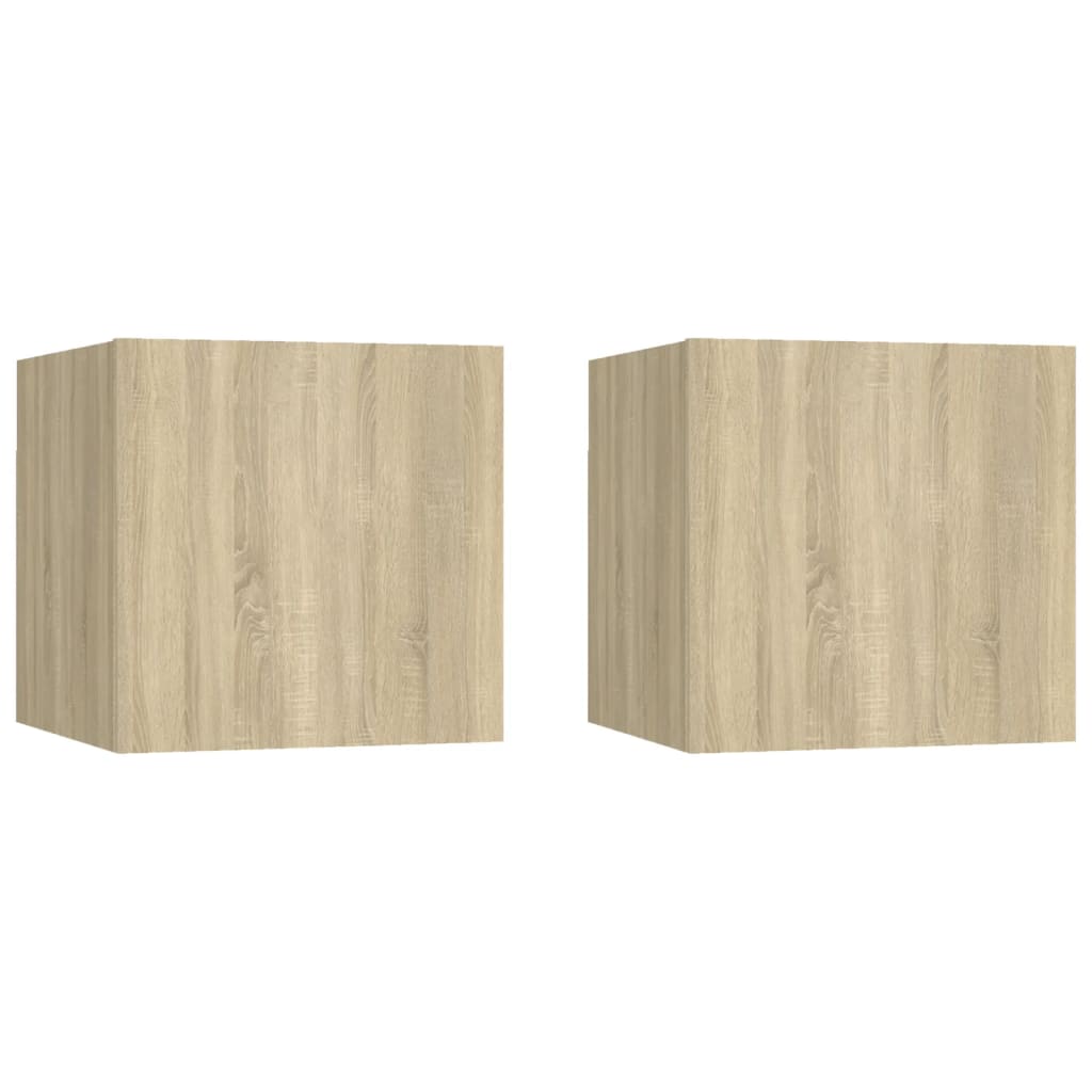 Seinäkiinnitettävät TV-tasot 2 kpl Sonoma-tammi 30,5x30x30 cm - Sisustajankoti.fi