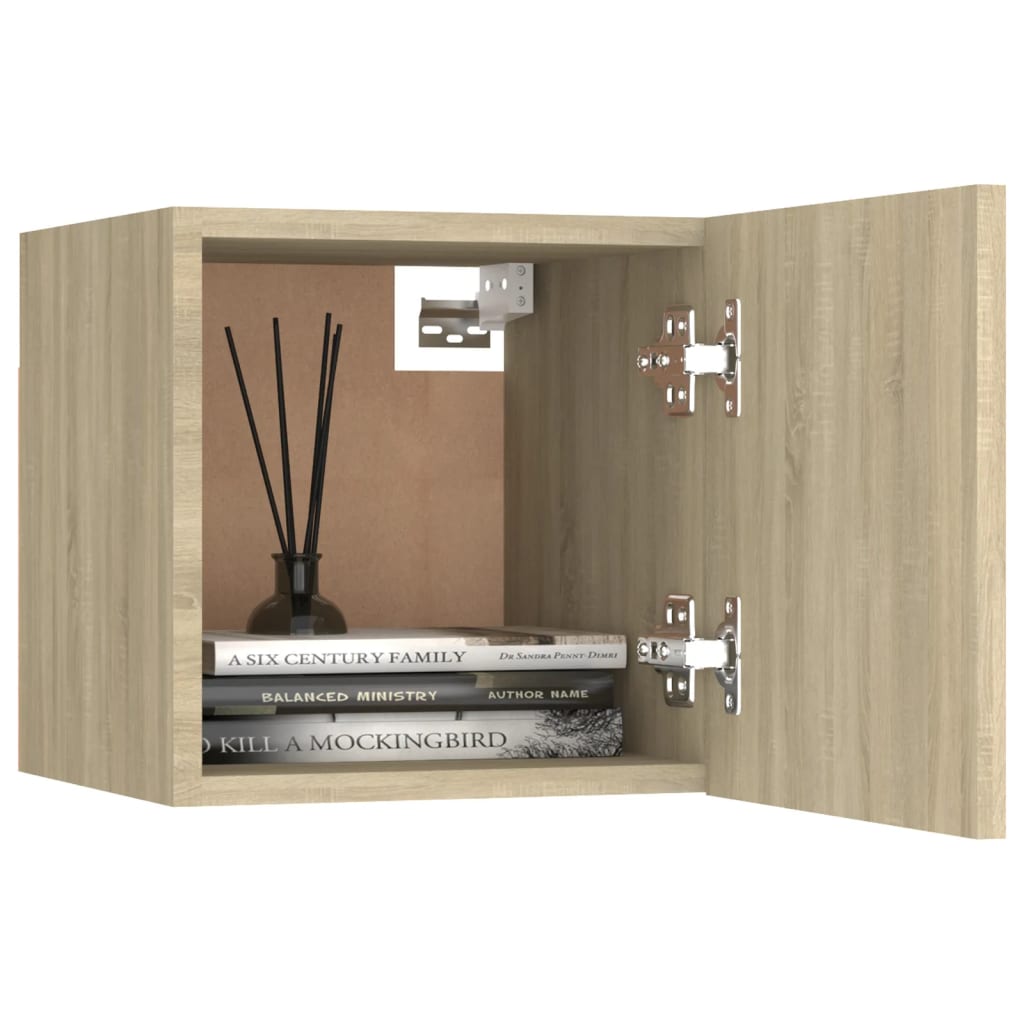 Seinäkiinnitettävät TV-tasot 2 kpl Sonoma-tammi 30,5x30x30 cm - Sisustajankoti.fi