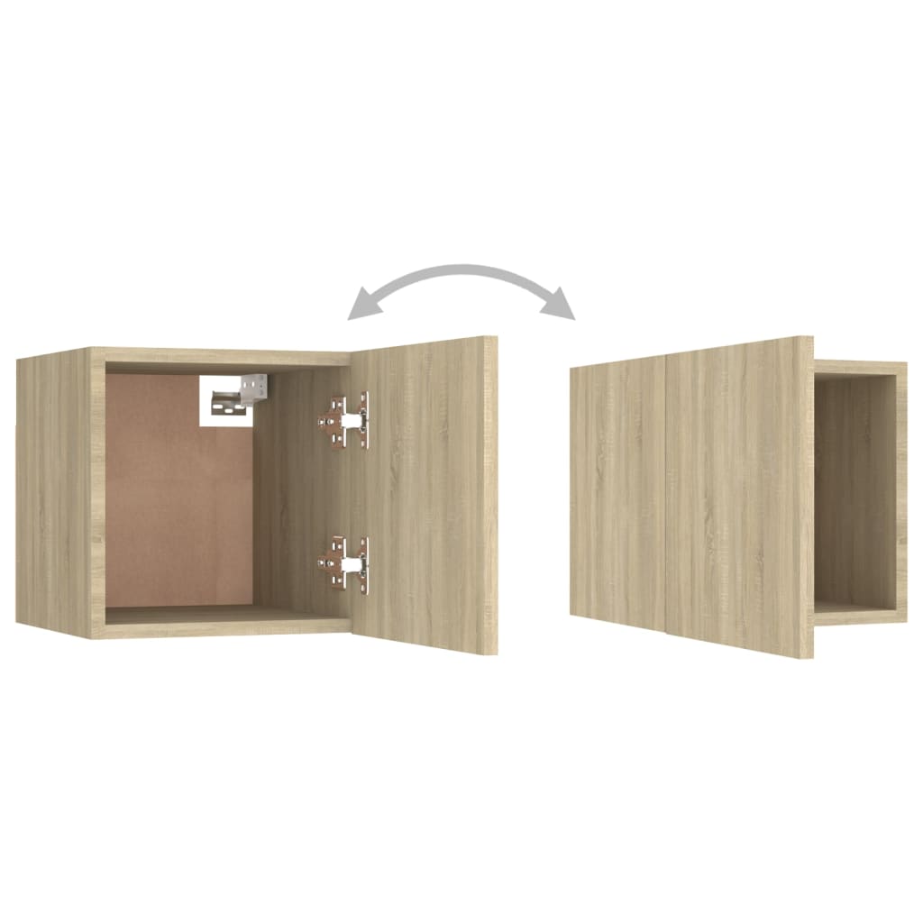 Seinäkiinnitettävät TV-tasot 2 kpl Sonoma-tammi 30,5x30x30 cm - Sisustajankoti.fi