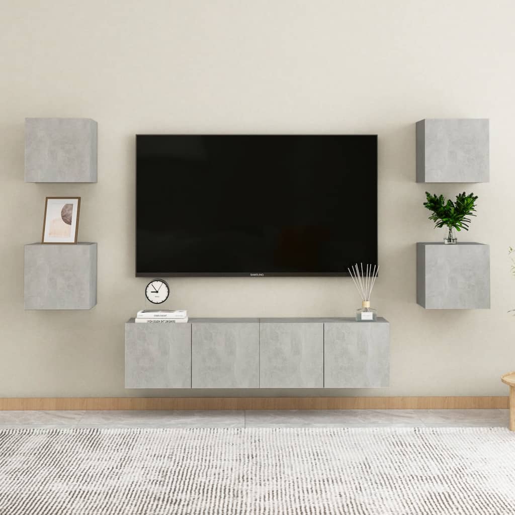 Seinäkiinnitettävä TV-taso betoninharmaa 30,5x30x30 cm - Sisustajankoti.fi