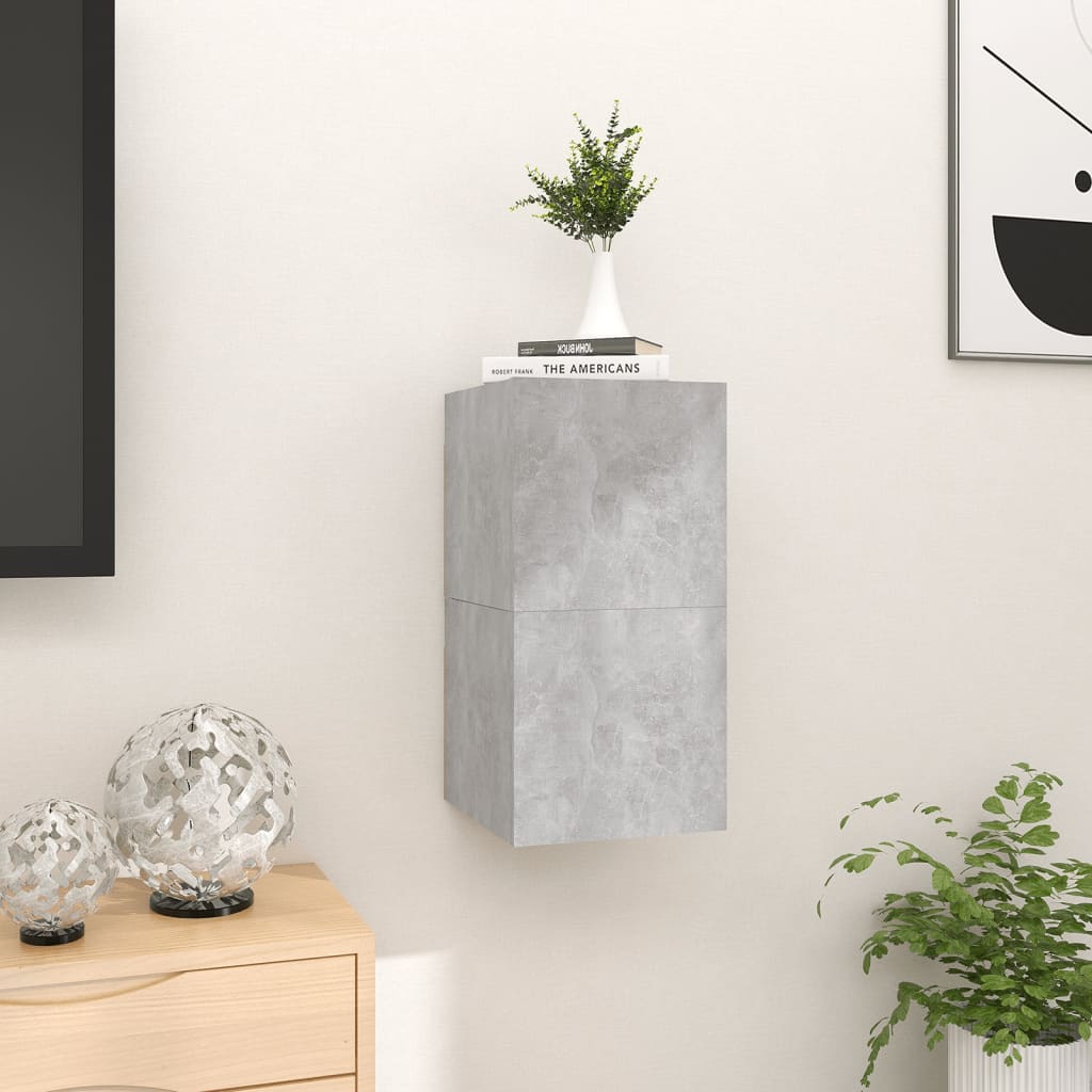 Seinäkiinnitettävät TV-tasot 2 kpl betoninharmaa 30,5x30x30 cm - Sisustajankoti.fi