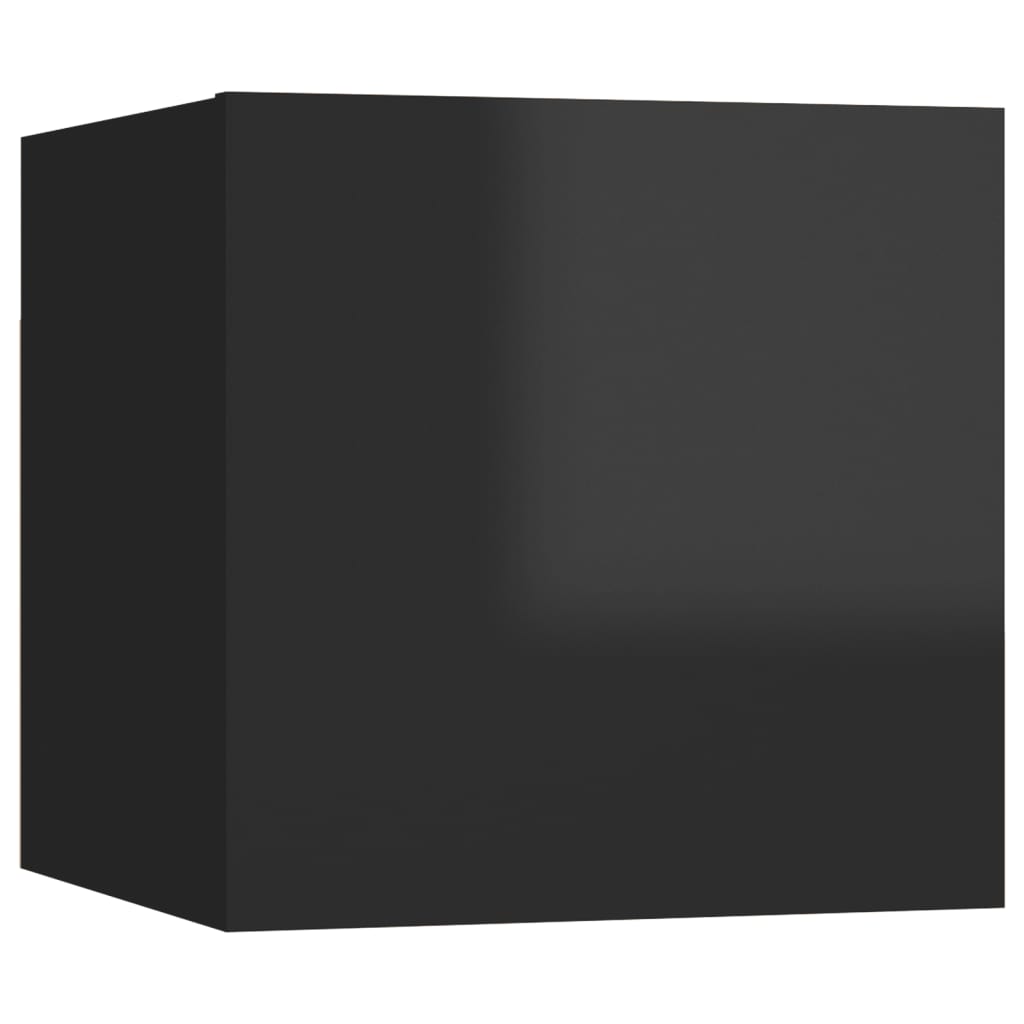 Seinäkiinnitettävä TV-taso korkeakiillto musta 30,5x30x30cm - Sisustajankoti.fi