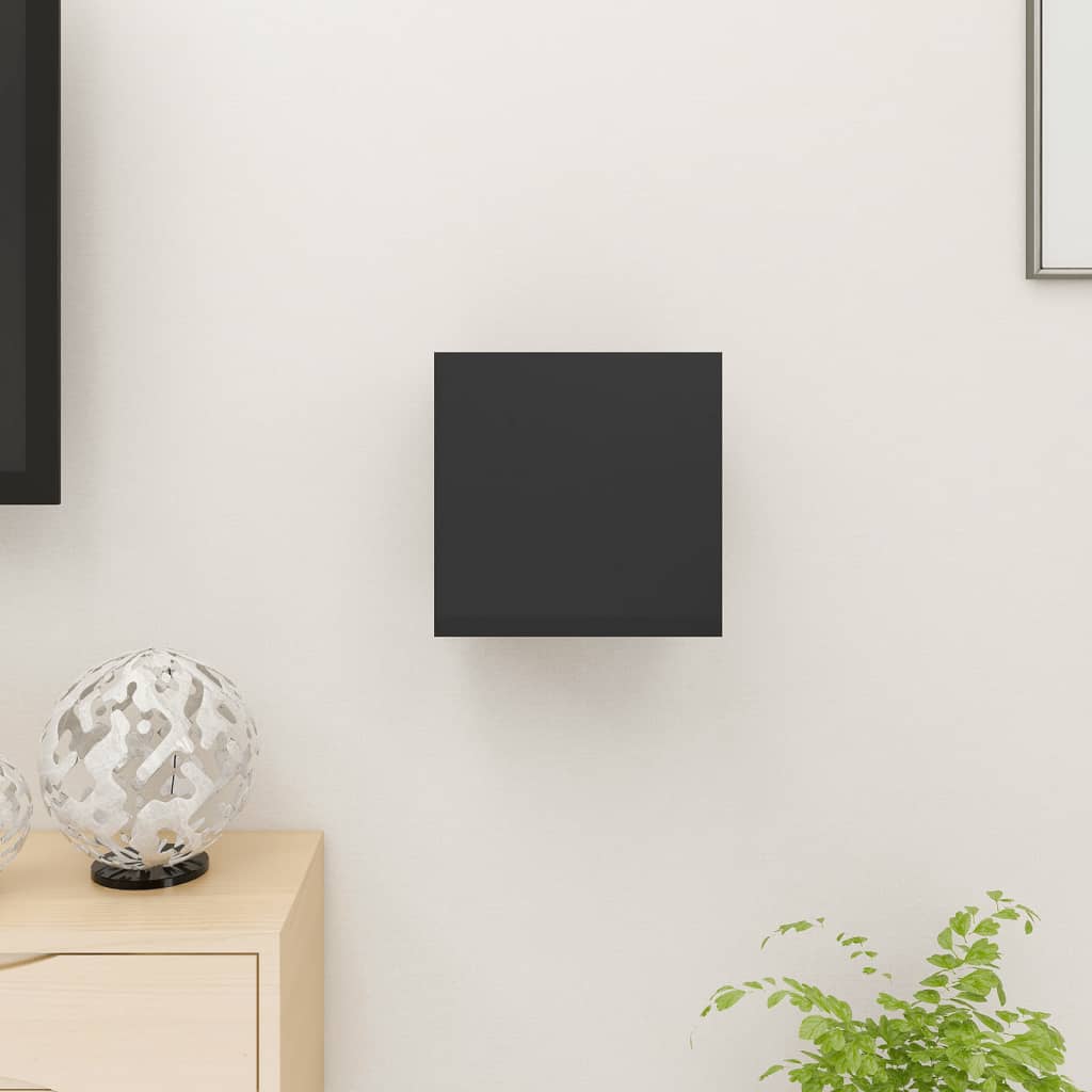 Seinäkiinnitettävä TV-taso korkeakiillto musta 30,5x30x30cm - Sisustajankoti.fi