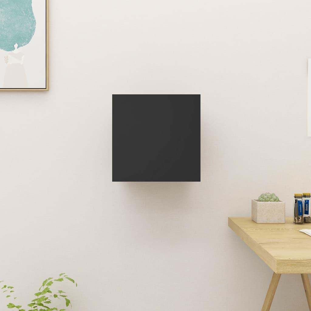 Seinäkiinnitettävä TV-taso korkeakiillto musta 30,5x30x30cm - Sisustajankoti.fi