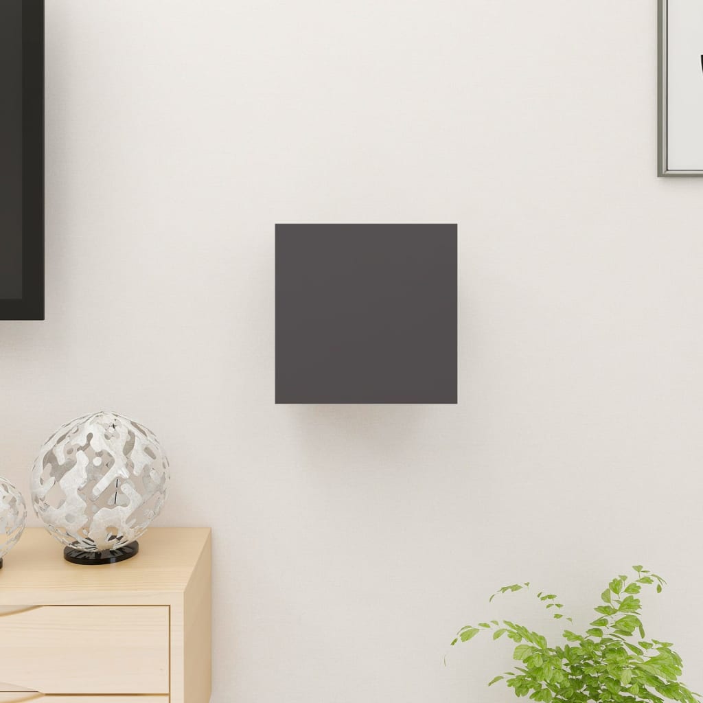Seinäkiinnitettävä TV-taso korkeakiillto harmaa 30,5x30x30cm - Sisustajankoti.fi