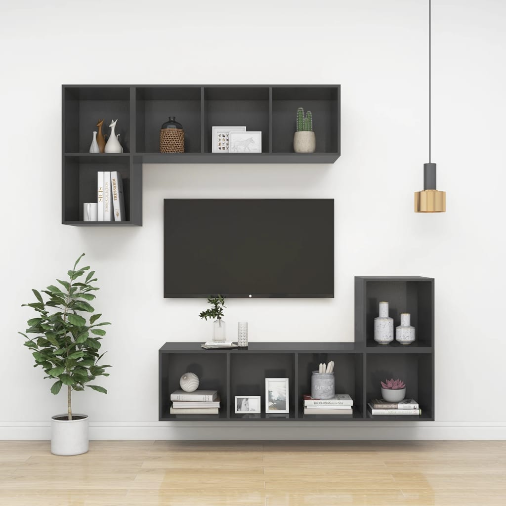 Seinäkiinnitettävä TV-taso harmaa 37x37x72 cm - Sisustajankoti.fi