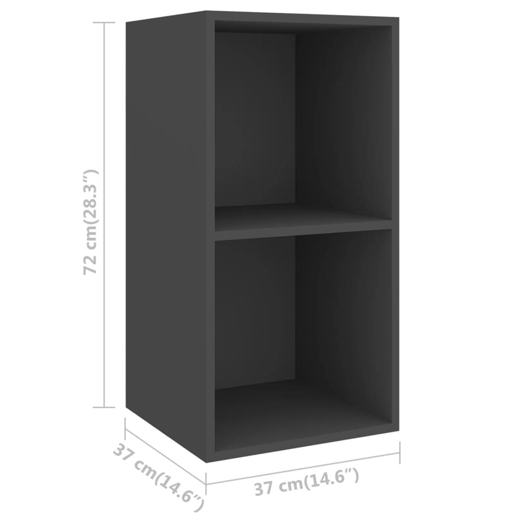 Seinäkiinnitettävä TV-taso harmaa 37x37x72 cm - Sisustajankoti.fi