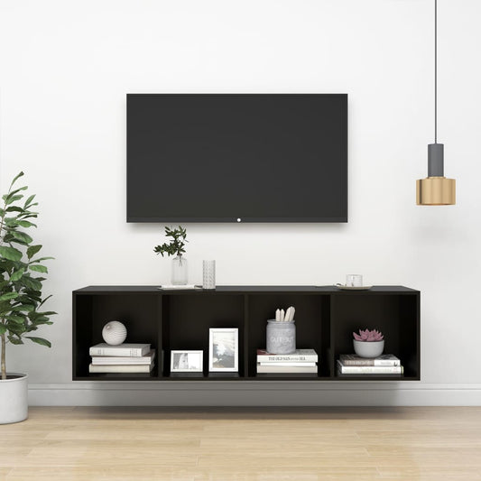 Seinäkiinnitettävä TV-taso musta 37x37x142,5 cm - Sisustajankoti.fi