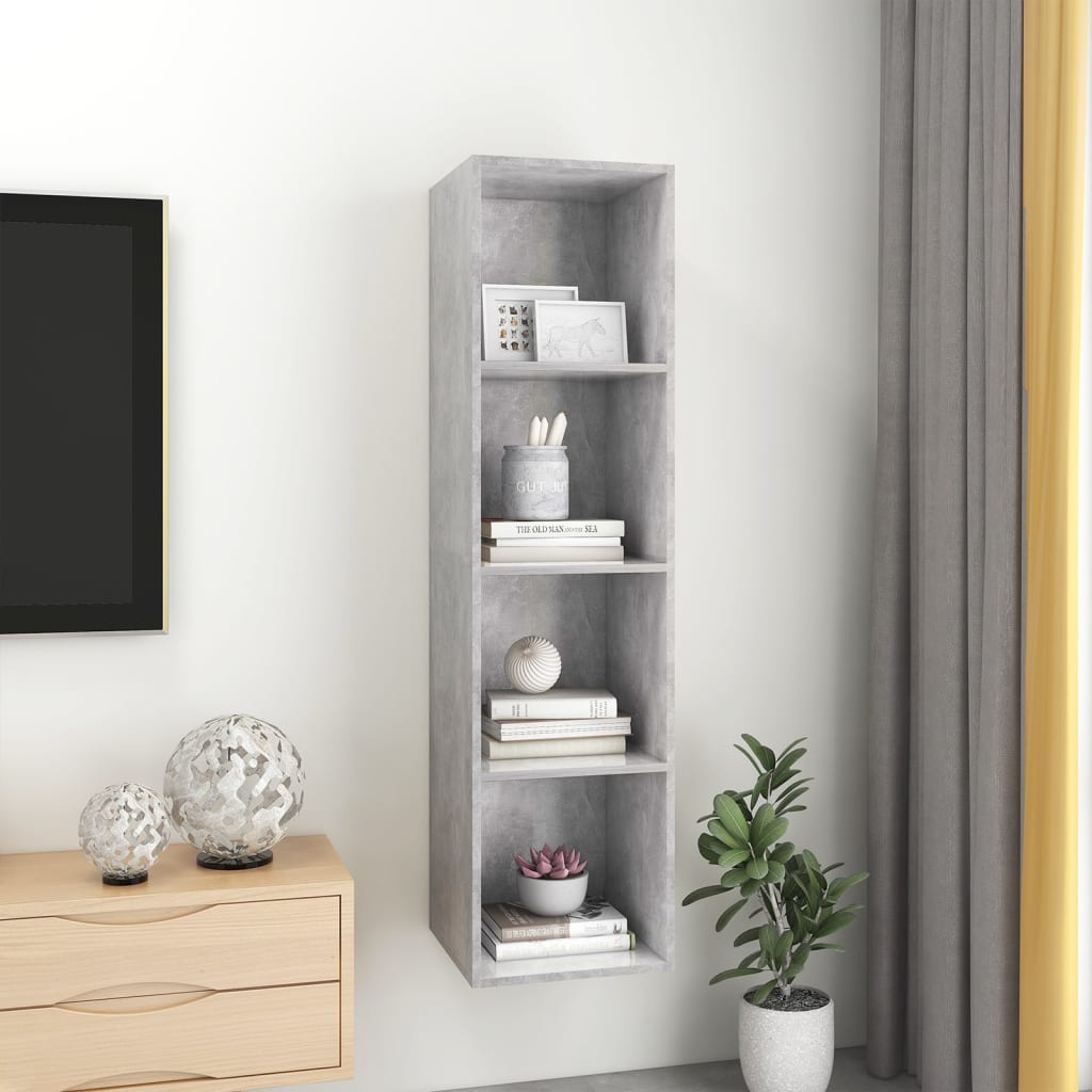 Seinäkiinnitettävä TV-taso betoninharmaa 37x37x142,5 cm levy - Sisustajankoti.fi
