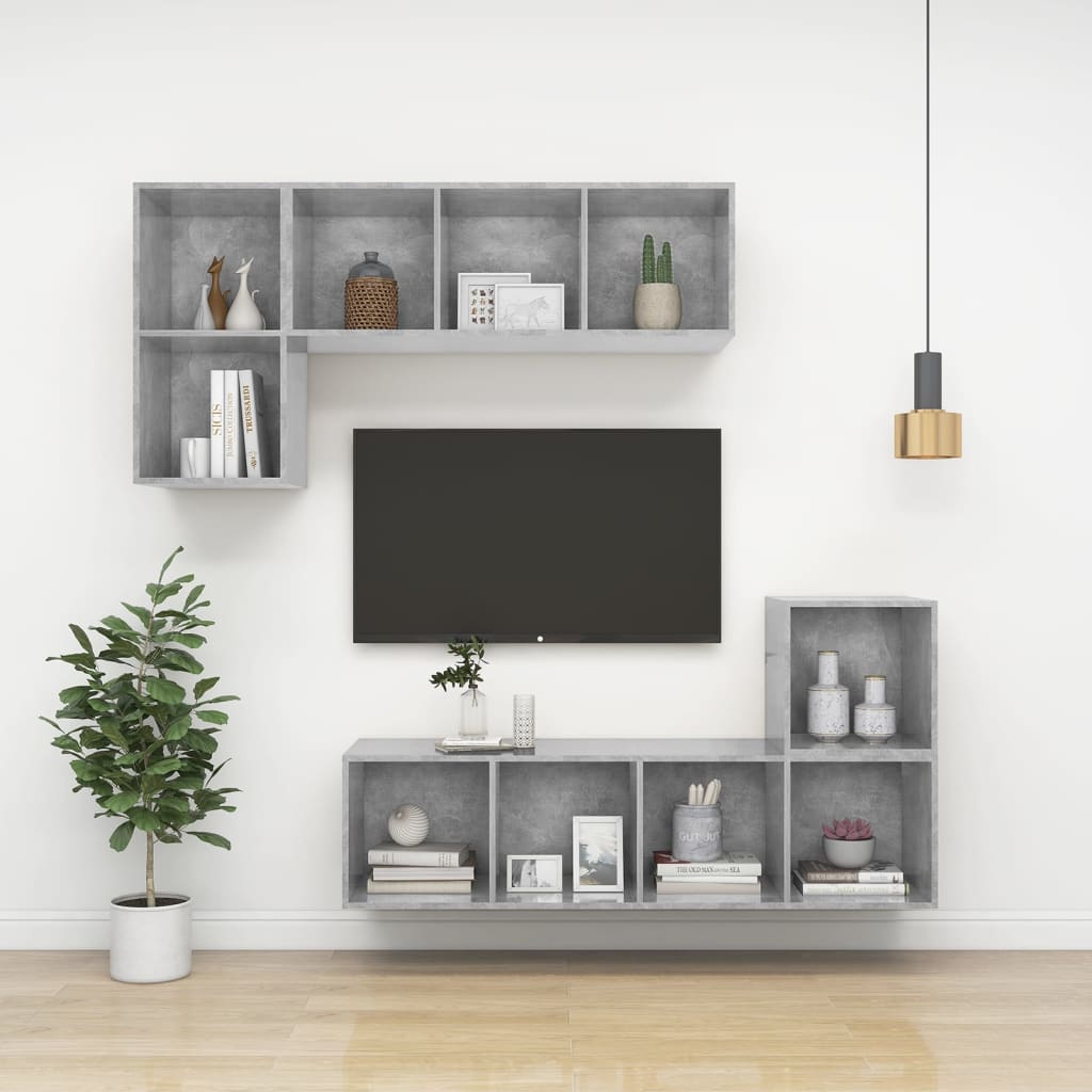 Seinäkiinnitettävä TV-taso betoninharmaa 37x37x142,5 cm levy - Sisustajankoti.fi