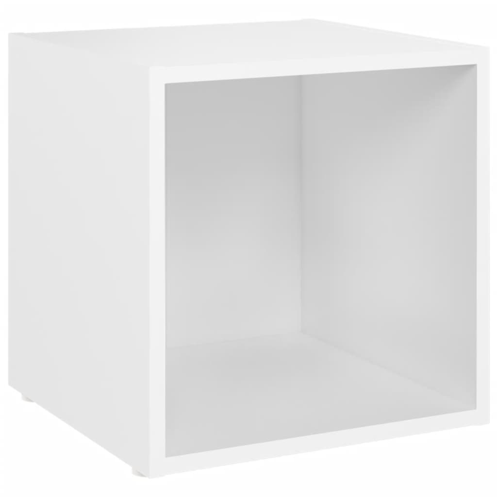TV-tasot 4 kpl valkoinen 37x35x37 cm lastulevy - Sisustajankoti.fi