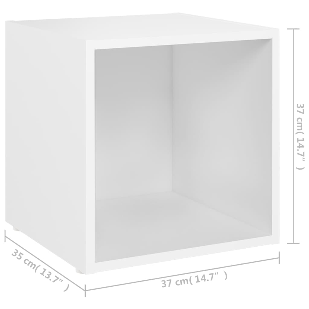 TV-tasot 4 kpl valkoinen 37x35x37 cm lastulevy - Sisustajankoti.fi