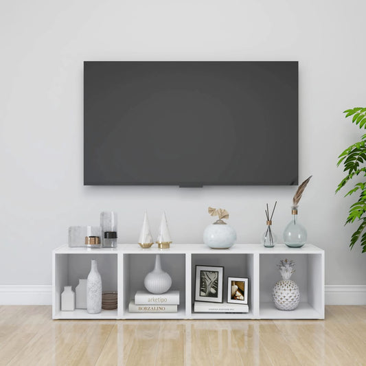 TV-tasot 4 kpl valkoinen 37x35x37 cm lastulevy - Sisustajankoti.fi