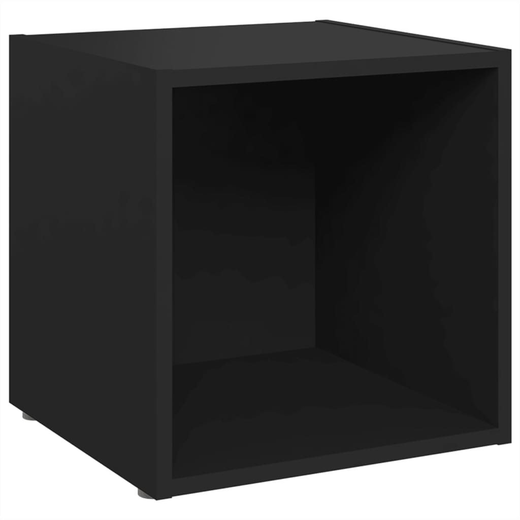 TV-tasot 4 kpl musta 37x35x37 cm lastulevy - Sisustajankoti.fi