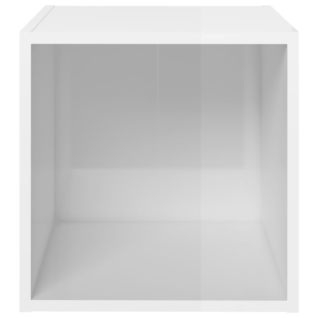 TV-tasot 4 kpl korkeakiilto valkoinen 37x35x37 cm lastulevy - Sisustajankoti.fi