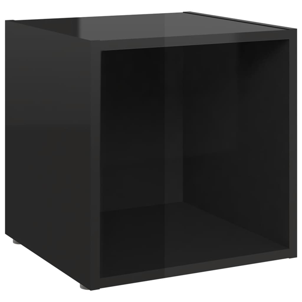 TV-tasot 2 kpl korkeakiilto musta 37x35x37 cm - Sisustajankoti.fi