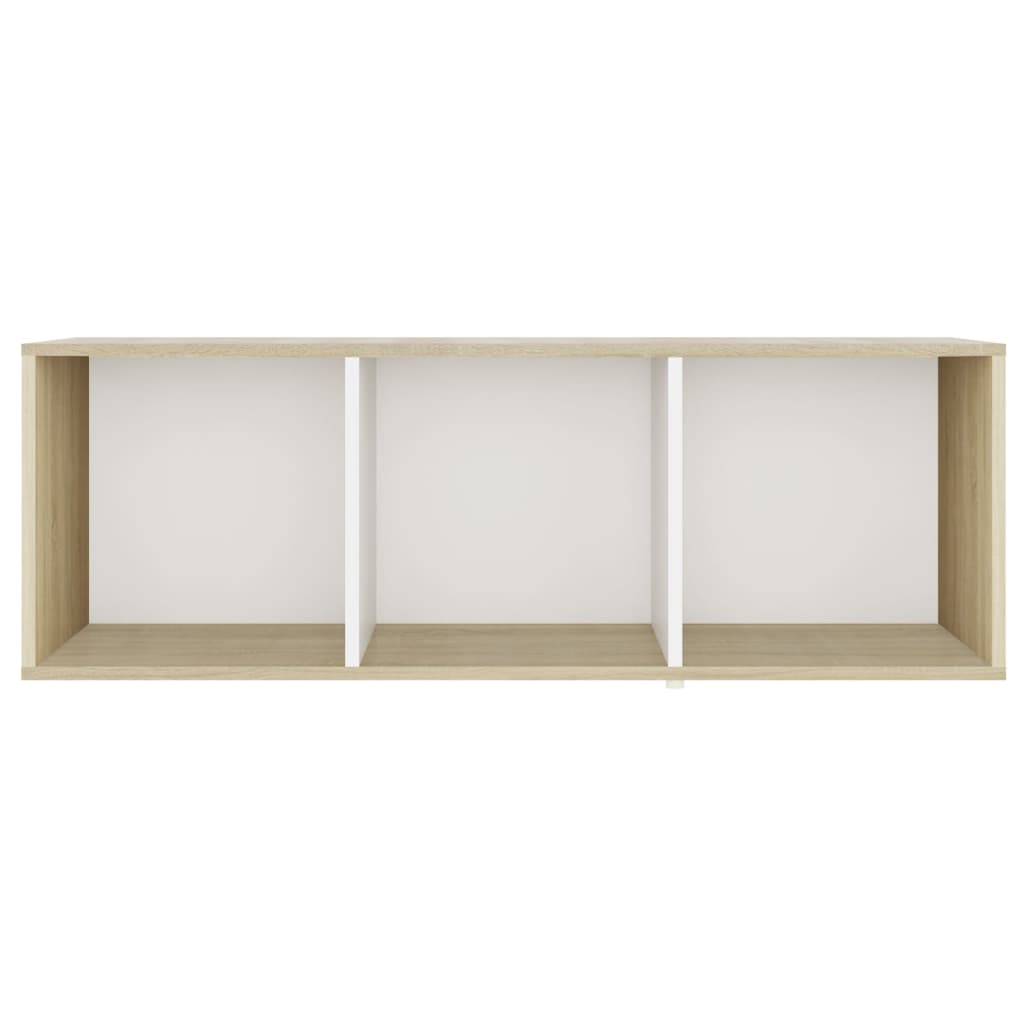 TV-taso valkoinen ja Sonoma-tammi 107x35x37 cm lastulevy - Sisustajankoti.fi
