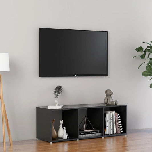 TV-taso korkeakiilto harmaa 107x35x37 cm lastulevy - Sisustajankoti.fi