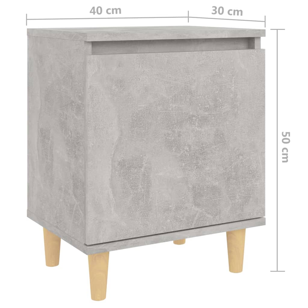 Yöpöytä täyspuujaloilla betoninharmaa 40x30x50 cm - Sisustajankoti.fi