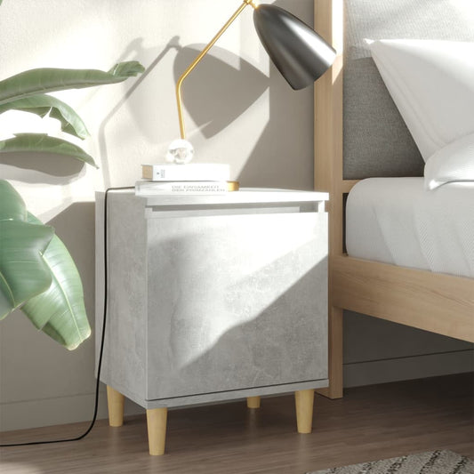 Yöpöydät täyspuiset jalat 2 kpl betoninharmaa 40x30x50 cm - Sisustajankoti.fi
