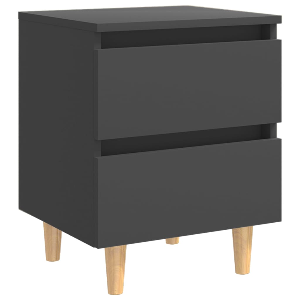 Yöpöytä täysmäntyiset jalat harmaa 40x35x50cm - Sisustajankoti.fi