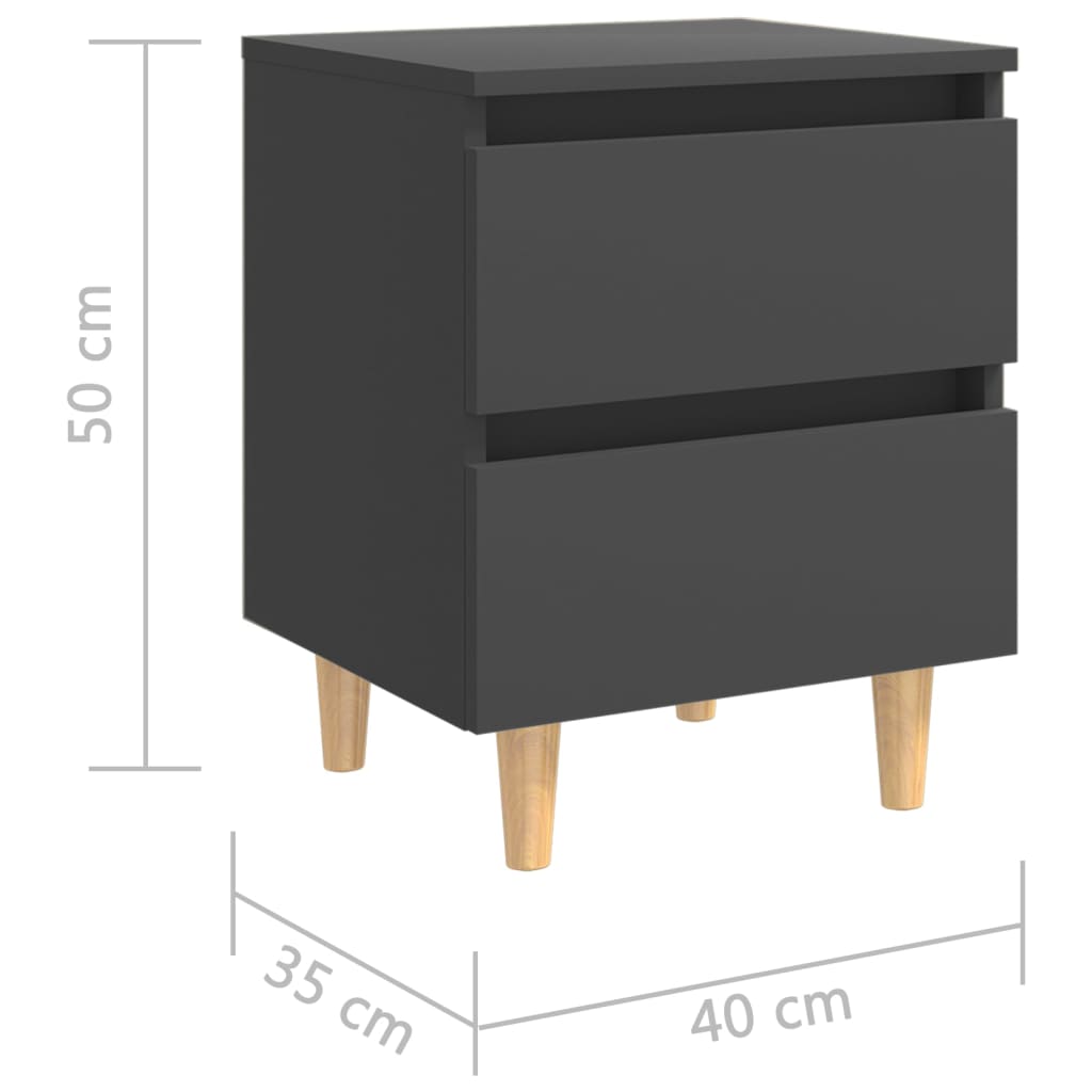 Yöpöytä täysmäntyiset jalat harmaa 40x35x50cm - Sisustajankoti.fi