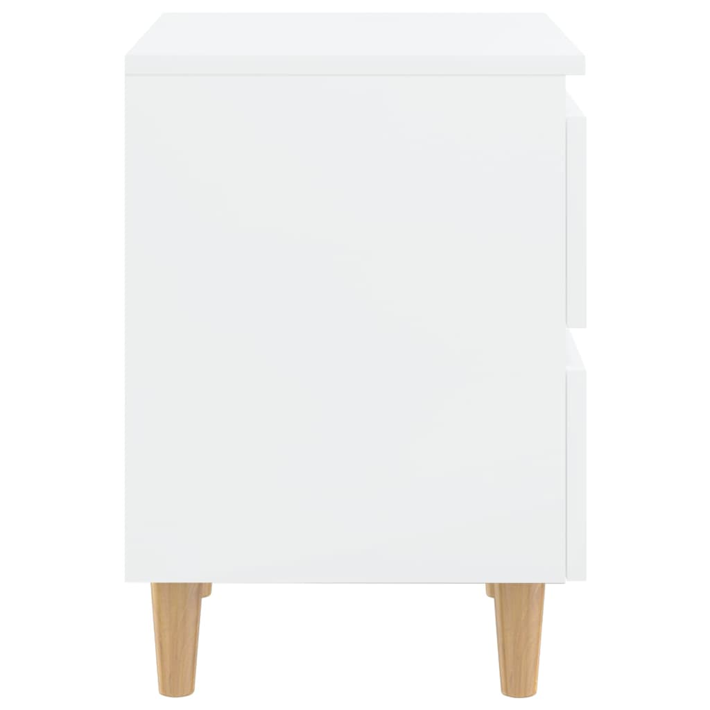 Yöpöydät täysmäntyiset jalat 2 kpl kork.kiilto valk. 40x35x50cm - Sisustajankoti.fi