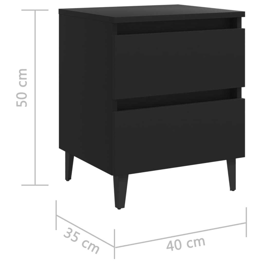 Yöpöydät 2 kpl musta 40x35x50 cm - Sisustajankoti.fi