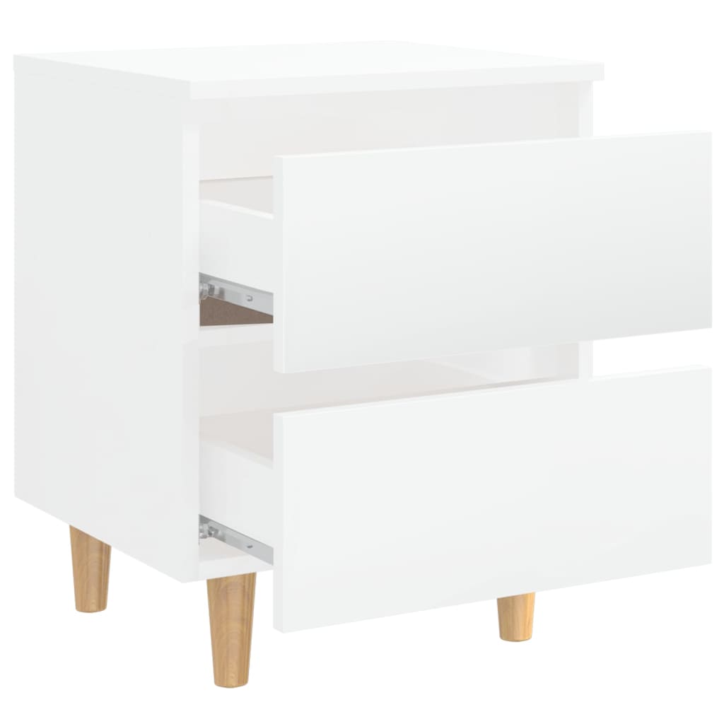 Yöpöydät 2 kpl korkeakiilto valkoinen 40x35x50 cm - Sisustajankoti.fi