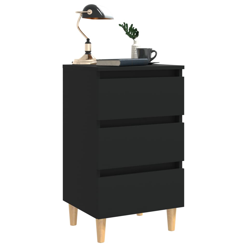 Yöpöytä täyspuiset jalat musta 40x35x69 cm - Sisustajankoti.fi