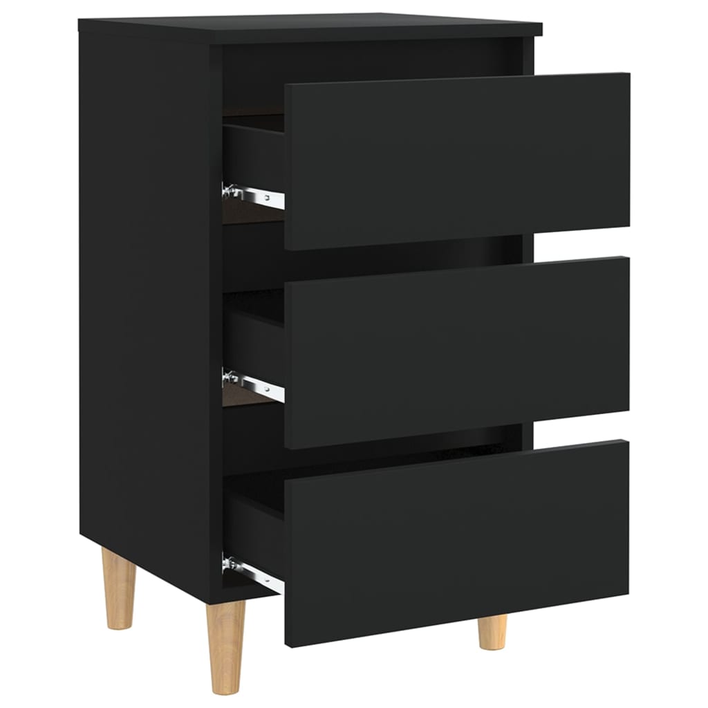 Yöpöytä täyspuiset jalat musta 40x35x69 cm - Sisustajankoti.fi